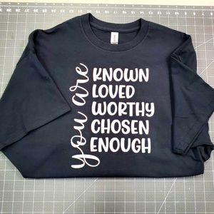 YOU Are Enough Tee Choice of Sizes, Black or Gray